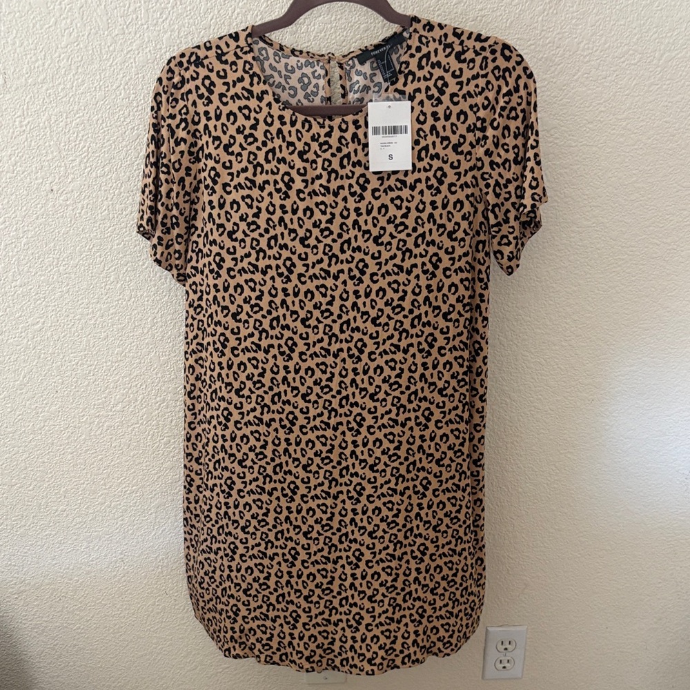 Forever 21 Leopard Print Dress - Black and Tan